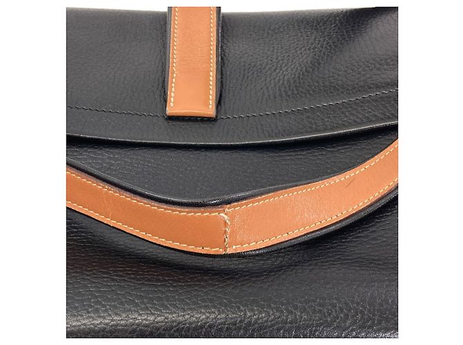 Hermès Borsa a Spalla Hermes Noumea Gold Hardware Marrone Nero - vista 21