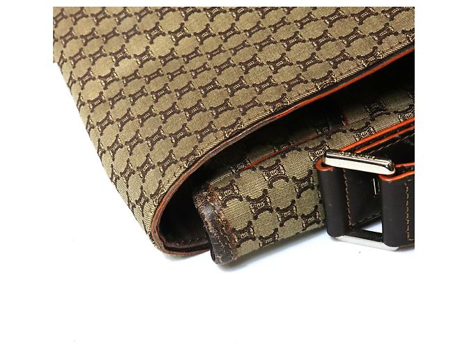 Céline Borsa a tracolla CELINE in tela Macadam Marrone - vista 15