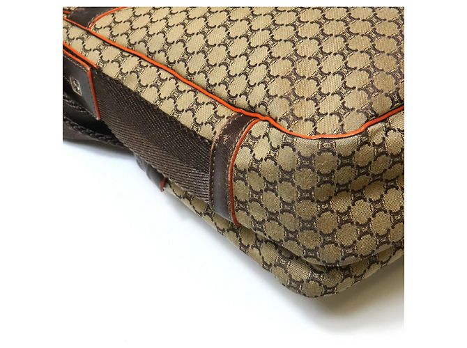 Céline Borsa a tracolla CELINE in tela Macadam Marrone - vista 16
