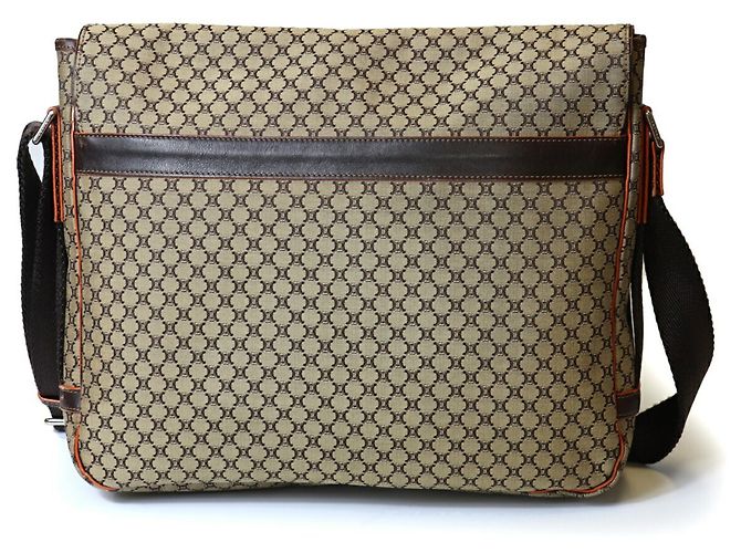 Céline Borsa a tracolla CELINE in tela Macadam Marrone - vista 2