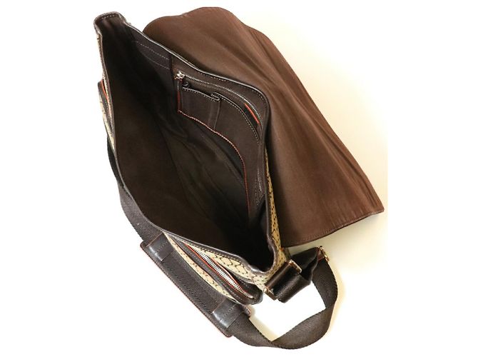 Céline Borsa a tracolla CELINE in tela Macadam Marrone - vista 8