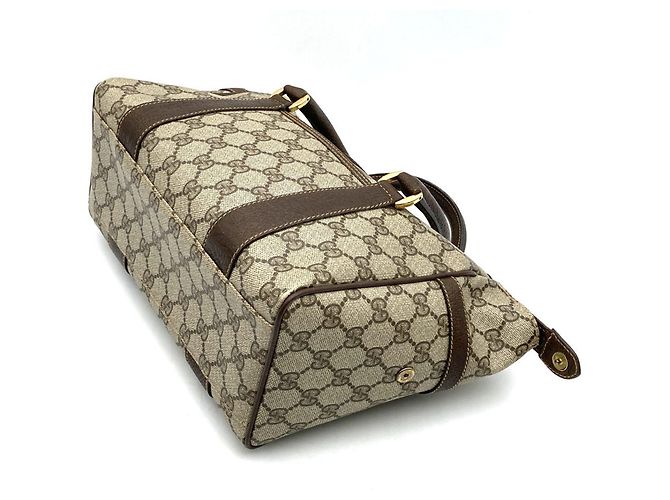 Borsa a mano Gucci GG Supreme in pelle Marrone - vista 3