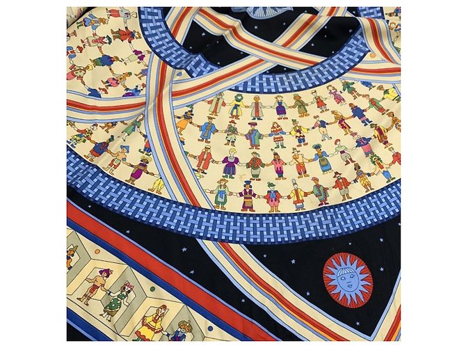 Hermès Sciarpa Hermes Carre 90 Donner La Main Nero - vista 3