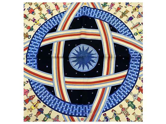 Hermès Sciarpa Hermes Carre 90 Donner La Main Nero - vista 4