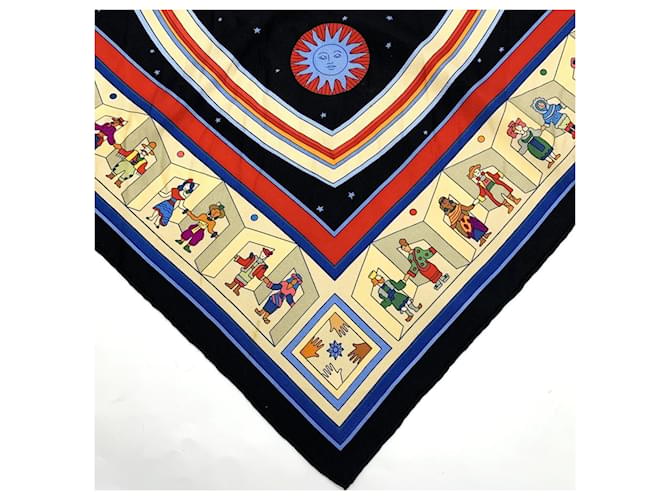 Hermès Sciarpa Hermes Carre 90 Donner La Main Nero - vista 5