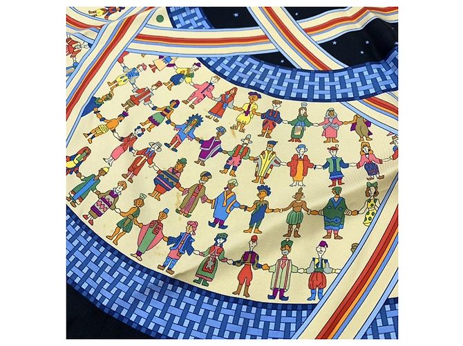 Hermès Sciarpa Hermes Carre 90 Donner La Main Nero - vista 6