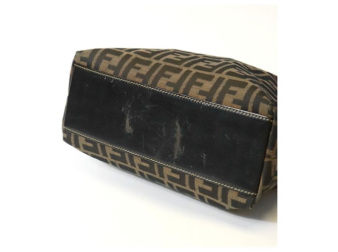 Borsa Fendi Zucca in nylon marrone - vista 12