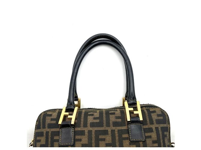 Borsa Fendi Zucca in nylon marrone - vista 4