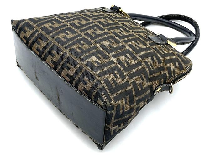 Borsa Fendi Zucca in nylon marrone - vista 5