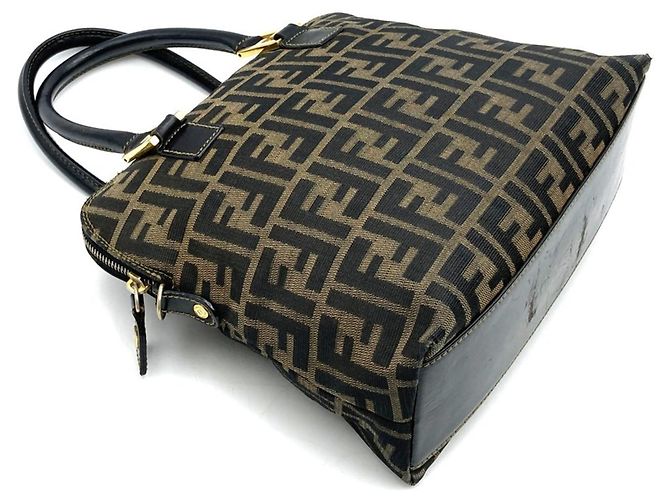 Borsa Fendi Zucca in nylon marrone - vista 6