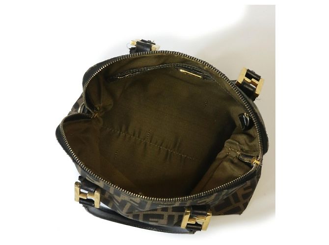 Borsa Fendi Zucca in nylon marrone - vista 7