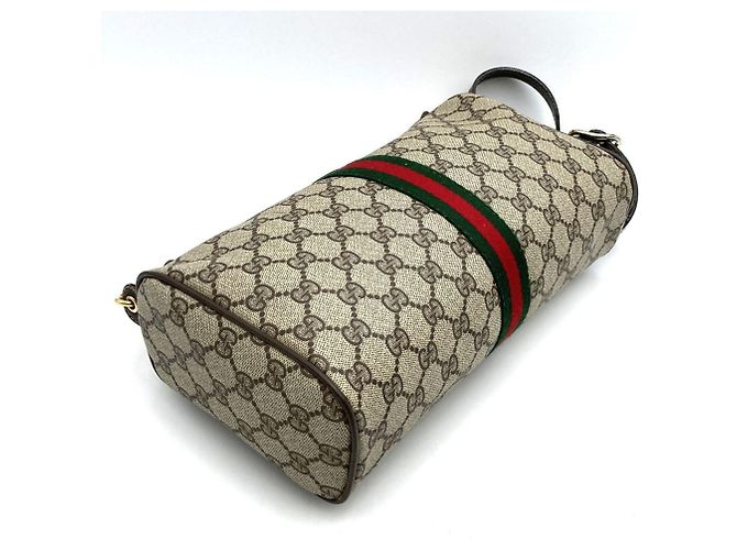 Borsa a tracolla Gucci GG Supreme Sherry Marrone - vista 3