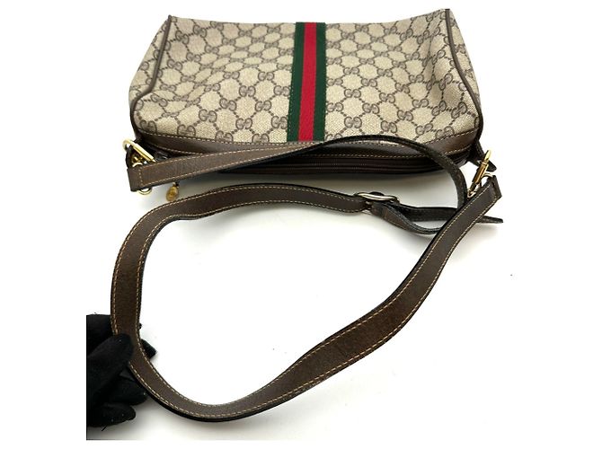 Borsa a tracolla Gucci GG Supreme Sherry Marrone - vista 4