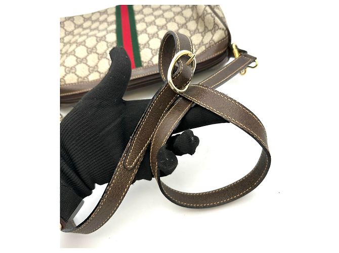 Borsa a tracolla Gucci GG Supreme Sherry Marrone - vista 5