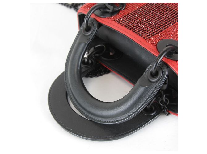 Borsa a tracolla rossa Christian Dior Rosso - vista 8