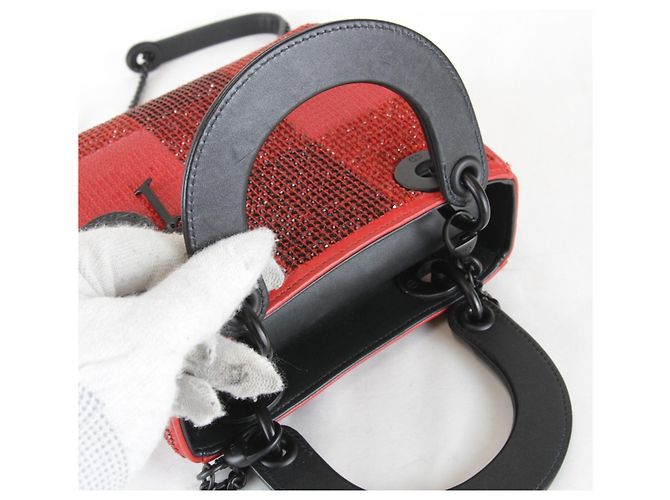 Borsa a tracolla rossa Christian Dior Rosso - vista 9