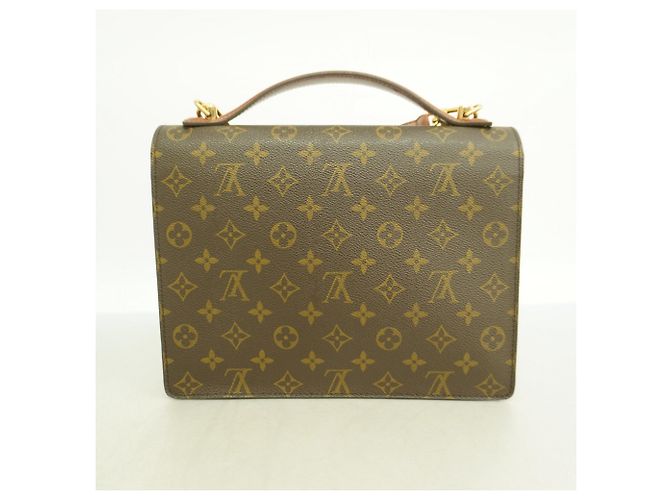 Borsa Louis Vuitton Monogram Monceau 28 Marrone - vista 11