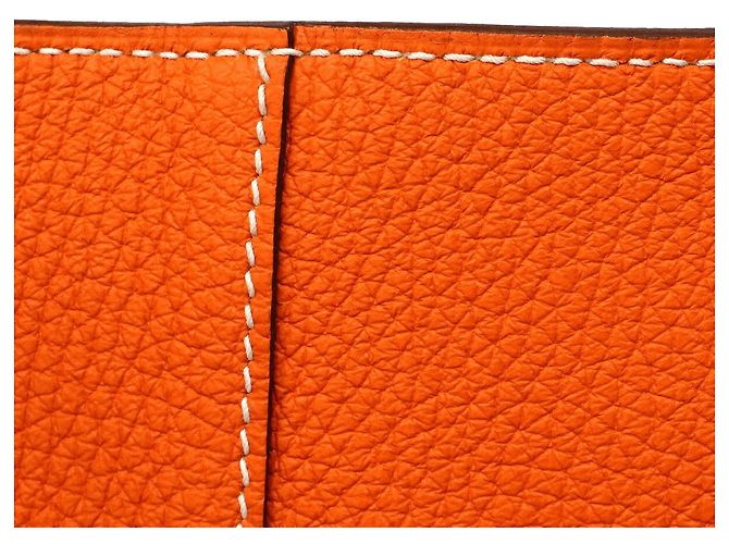 Hermès Borsa Tote Hermes Double Sens 36 D'oro Arancione - vista 6