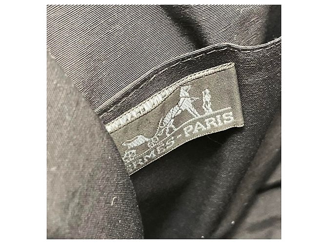 Hermès Pochette Hermes Herline MM in nylon grigio Marrone - vista 8