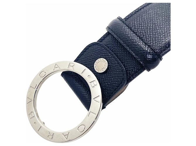 Bulgari Bvlgari Black Leather Round Buckle Belt - view 4