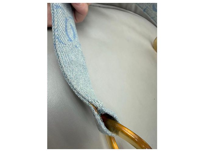 Chanel CC Print Denim Flap Bag Hellblau Weiß - Ansicht 13