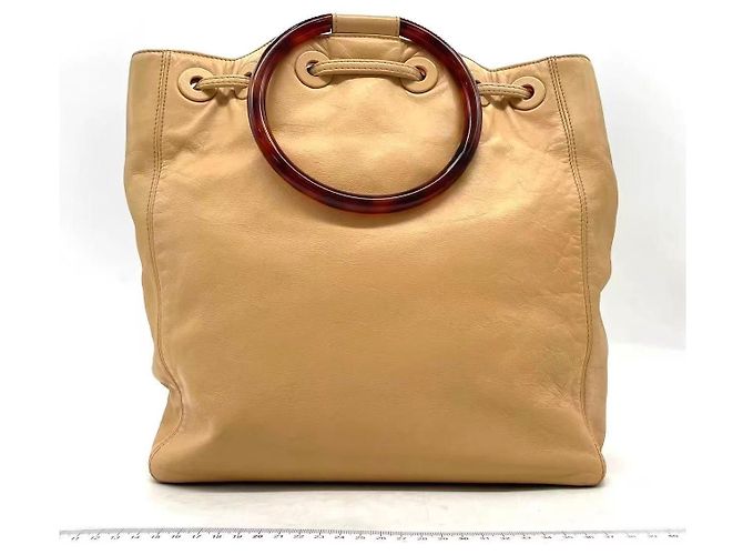 Borsa Tote Chanel in Pelle Beige - vista 3