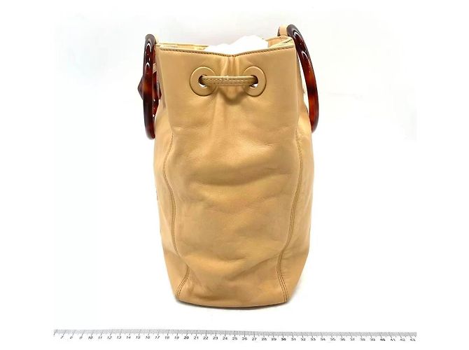 Borsa Tote Chanel in Pelle Beige - vista 5