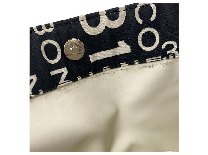 Chanel By C Tote Bag Canvas Schwarz Weiß - Ansicht 10