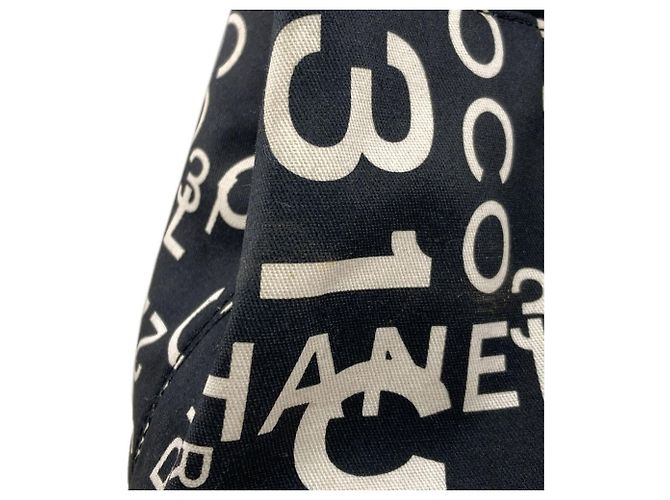 Chanel By C Tote Bag Canvas Schwarz Weiß - Ansicht 13