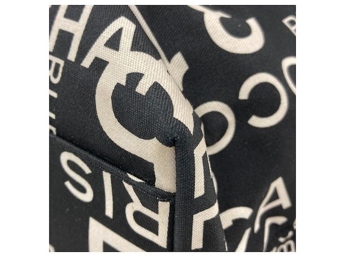 Chanel By C Tote Bag Canvas Schwarz Weiß - Ansicht 16
