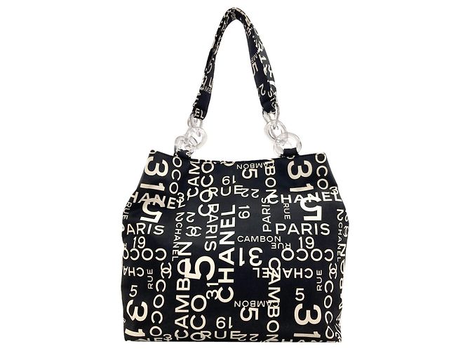 Chanel By C Tote Bag Canvas Schwarz Weiß - Ansicht 2