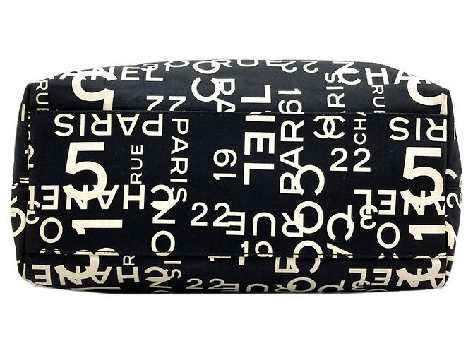 Chanel By C Tote Bag Canvas Schwarz Weiß - Ansicht 4