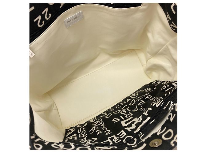 Chanel By C Tote Bag Canvas Schwarz Weiß - Ansicht 5