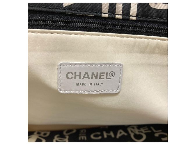 Chanel By C Tote Bag Canvas Schwarz Weiß - Ansicht 6