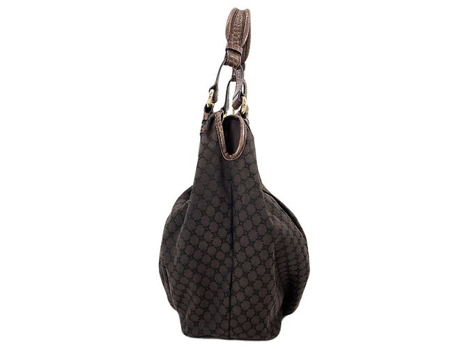 Céline Borsa a tracolla in tela Macadam Celine Marrone - vista 3