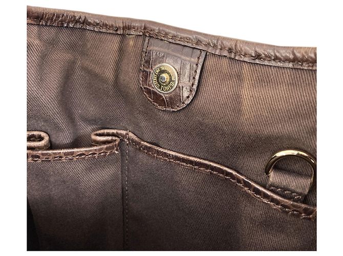 Céline Borsa a tracolla in tela Macadam Celine Marrone - vista 7