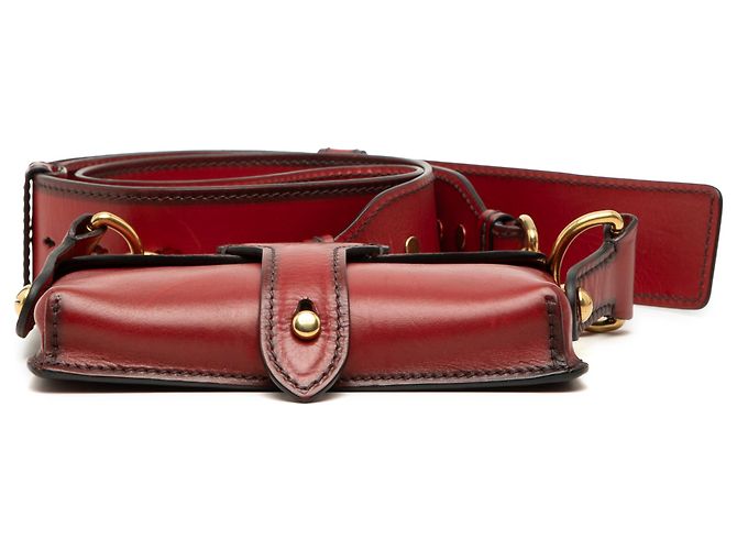Mini borsa Saddle D Bee in pelle rossa Dior Rosso Bordò - vista 3