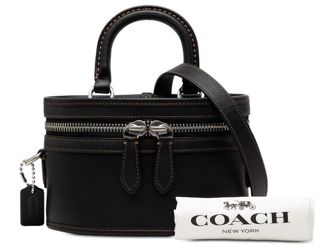 Beauty case Coach in pelle nera Nero - vista 7