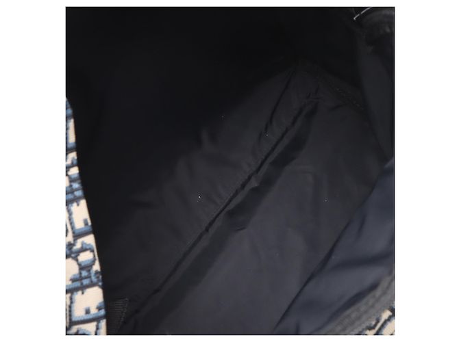 Dior Blue Oblique Canvas Backpack - view 4