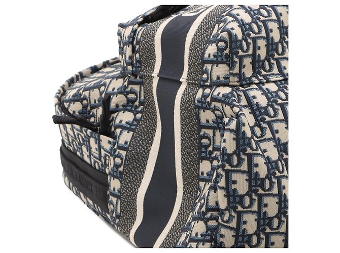 Dior Blue Oblique Canvas Backpack - view 8