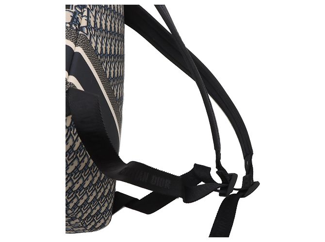 Dior Blue Oblique Canvas Backpack - view 9