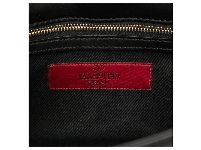 Valentino Black Small Leather Rockstud Glam Lock Crossbody Nero - vista 5
