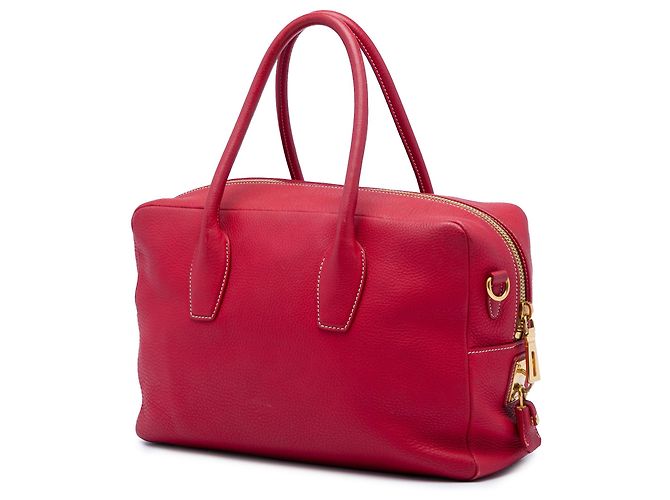 Borsa Bauletto Prada in Vitello Daino rosso - vista 2