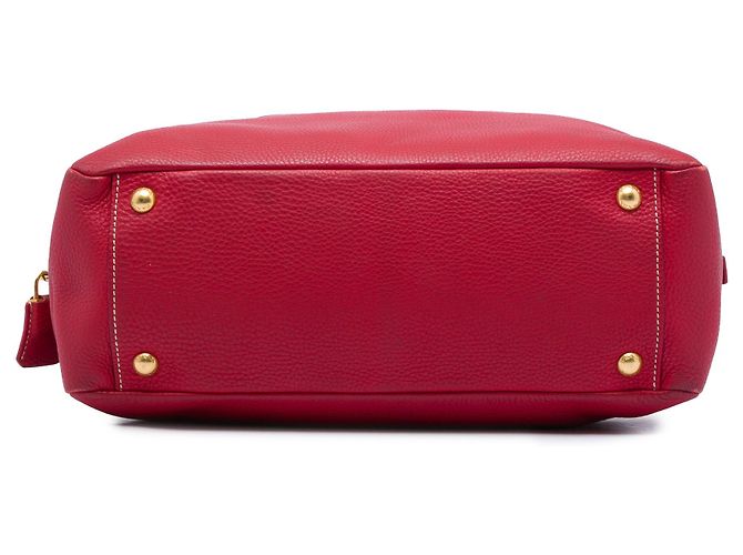 Borsa Bauletto Prada in Vitello Daino rosso - vista 3