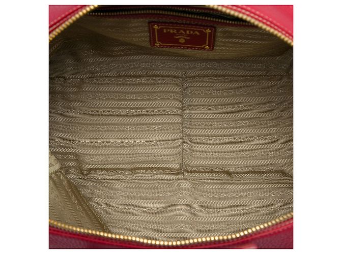 Borsa Bauletto Prada in Vitello Daino rosso - vista 4