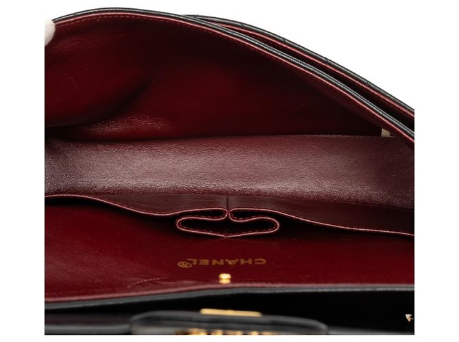 Chanel Black Medium Classic Chevron Lambskin Double Flap Nero - vista 4