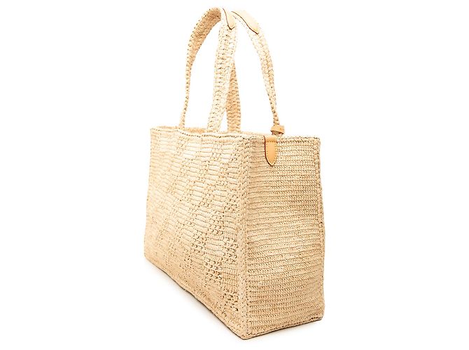 Louis Vuitton Beige Damier Raffia Summer Shopper Tote MM - vista 2