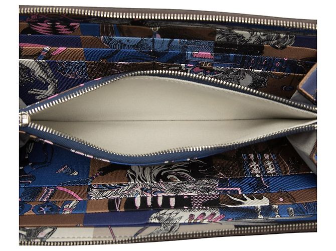 Silk In Portafoglio lungo Hermès Classique in pelle Epsom marrone e seta Marrone scuro - vista 4