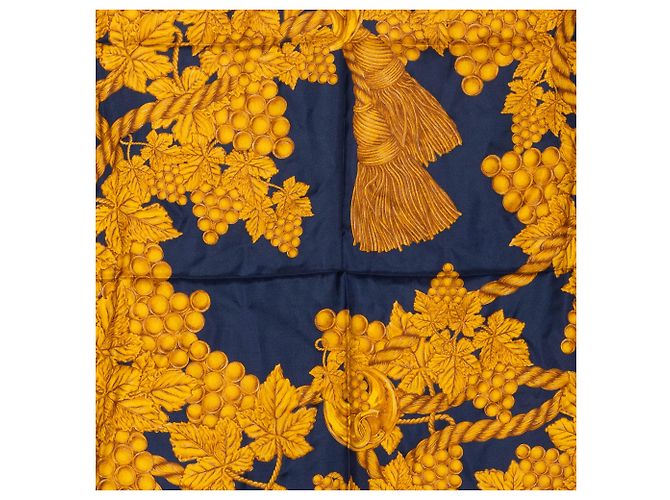 Sciarpa in seta Chanel Blue Golden Rope Tassel Grape Blu navy - vista 6
