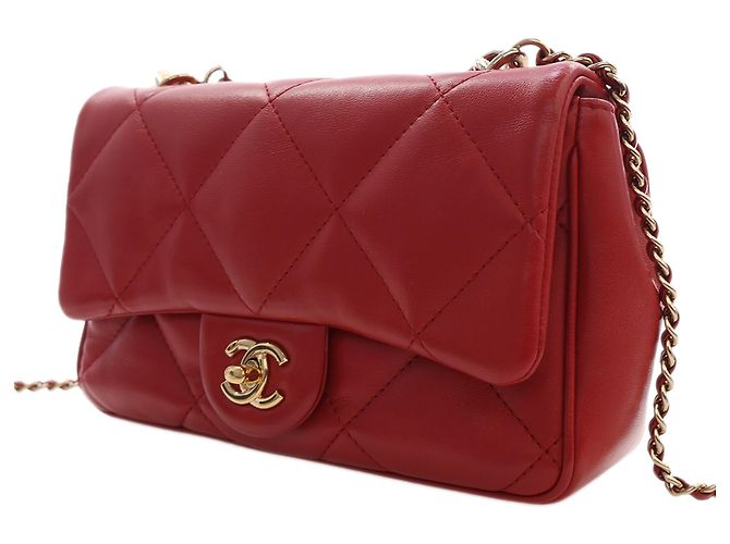 Chanel Red Small Lambskin Easy Carry Flap Rosso - vista 4